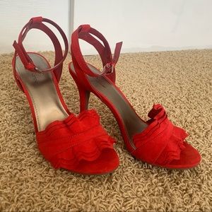 Red Frill Heels